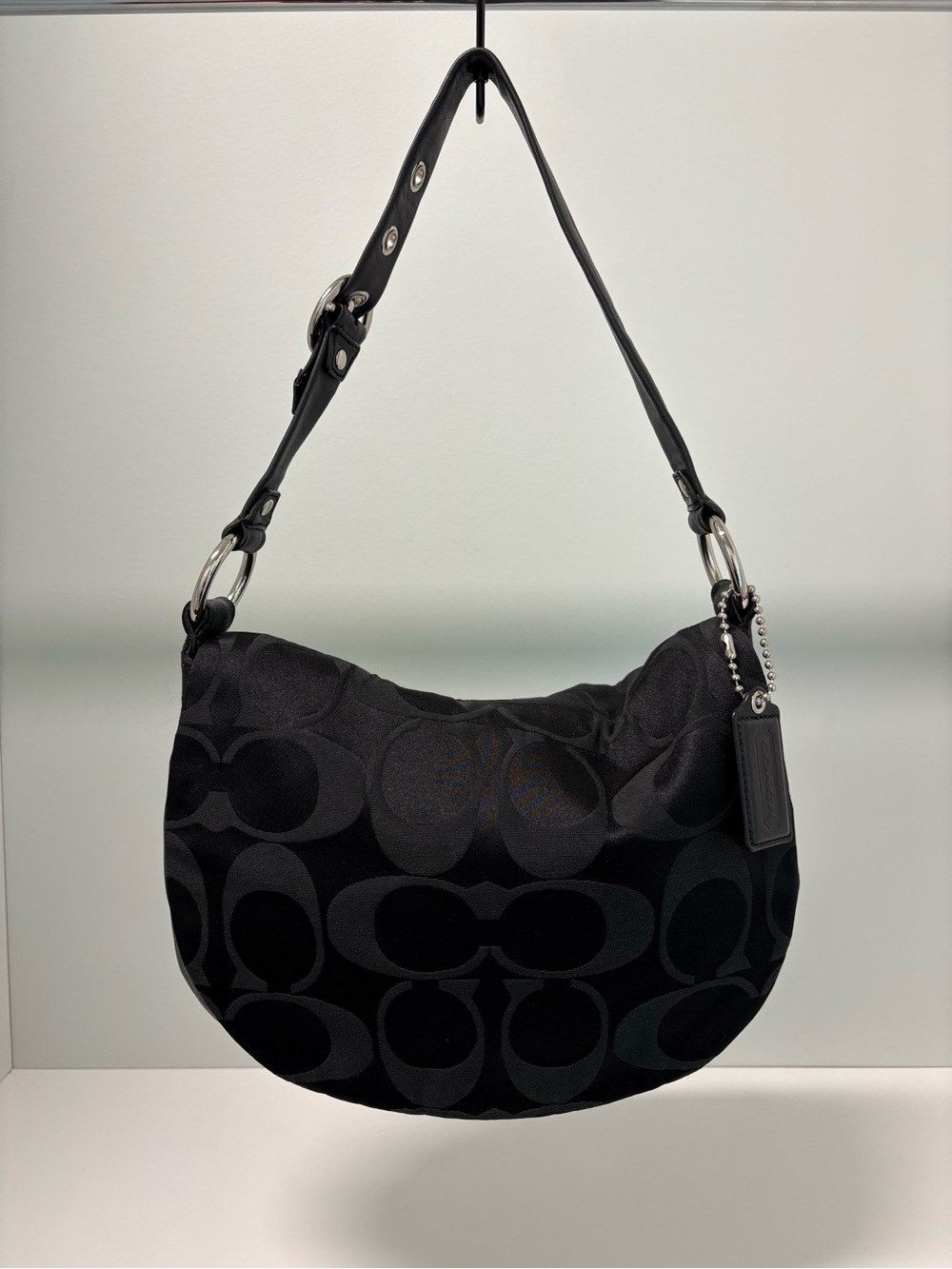 NWOT Coach 13641 Ali Signature Sateen Flap Hobo Shoulder Bag